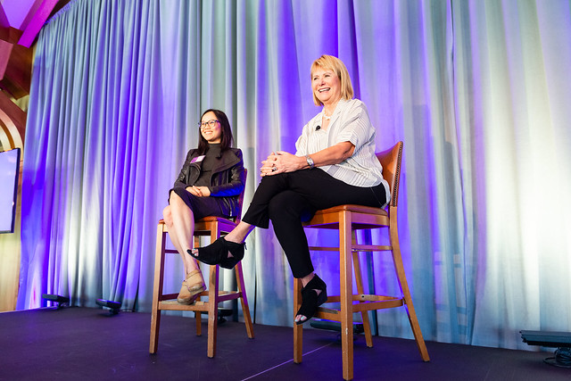 Tracey Young and Carol Bartz at the Tech Luncheon